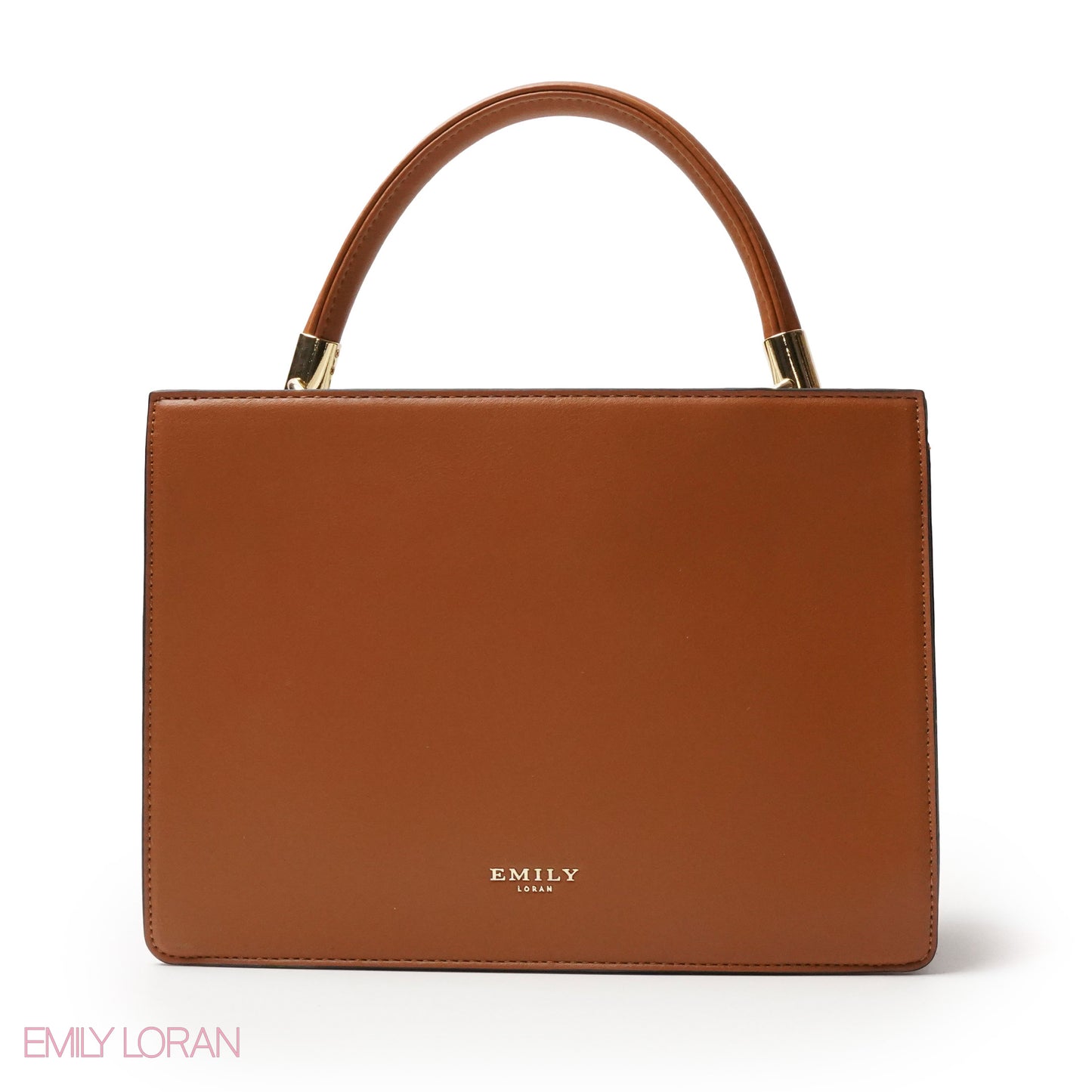 STRIPED NAVY LEATHER HANDBAG WITH FLAP -MED