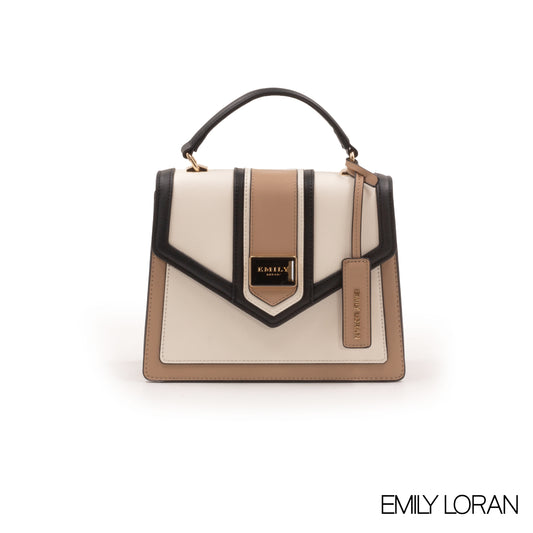 MODREN BEIGE LEATHER EMILY LORAN HANDBAG-MED