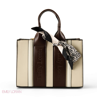 SPECIAL DESIGN LEATHER HANDBAG WITH SCARF - MED