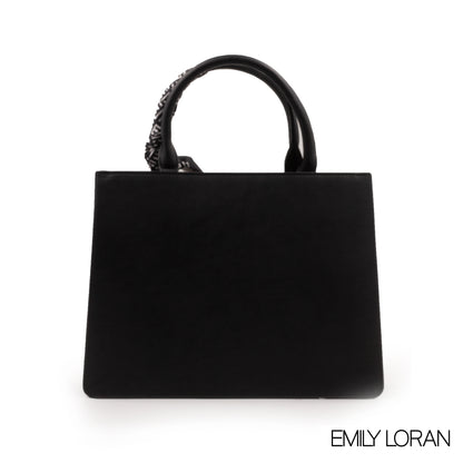 EMILY LORAN LEATHER HANDBAG WITH PATTERN,SCARF -MED