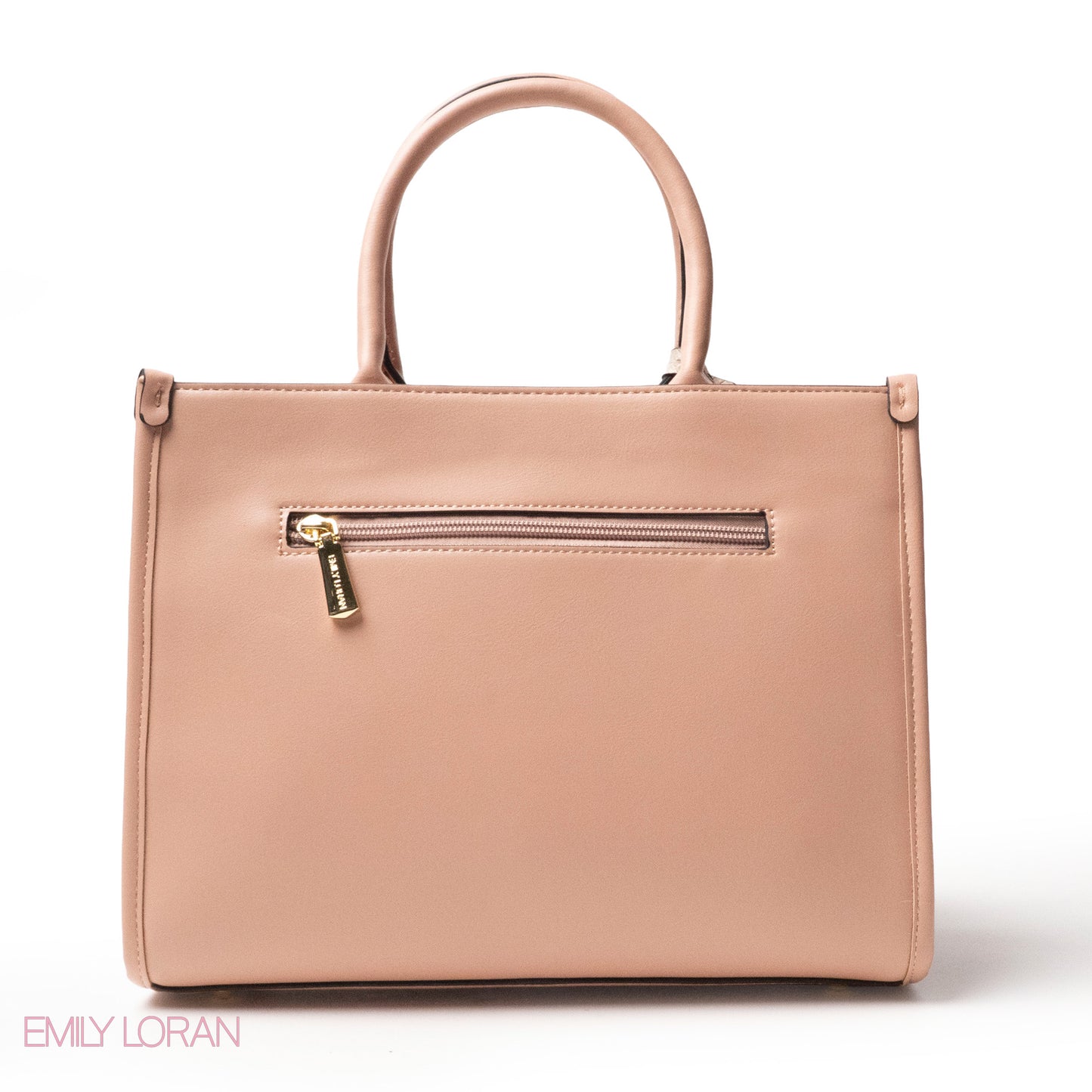 EMILY LORAN HANDBAG WITH FABRIC ACCENTS- MED