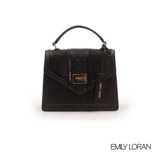MODREN BLACK LEATHER EMILY LORAN HANDBAG-MED