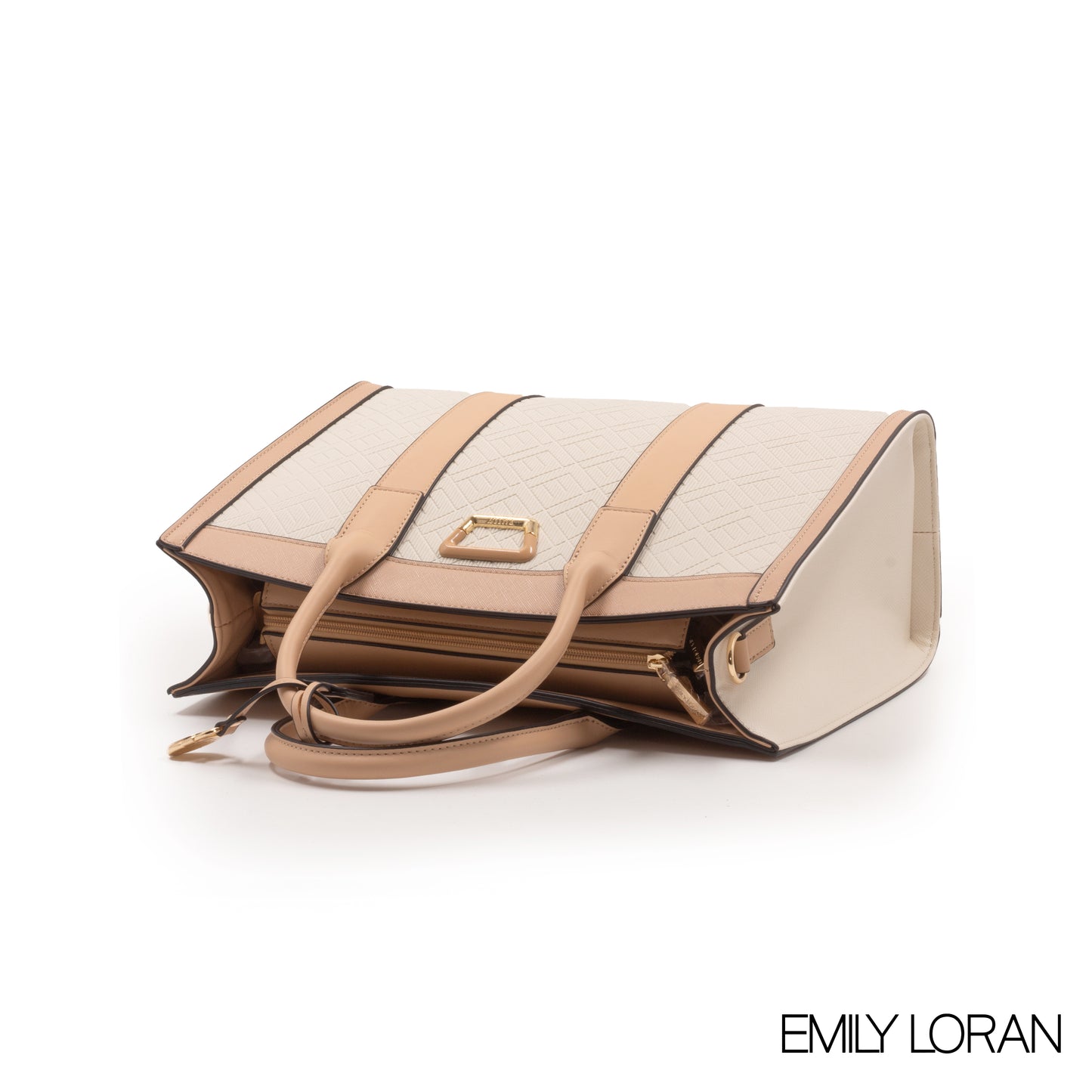 EMILY LORAN EMBOSSED LEATHER HANDBAG-LARGE