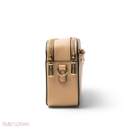 LEATHER CROSSBODY WITH DETAIL CROC TOUCH - SMALL