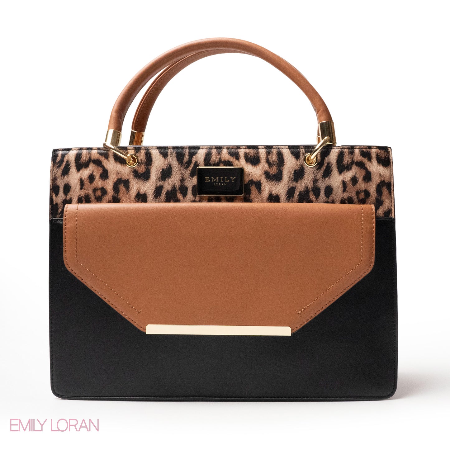 TIGER LEATHER HANDBAG WITH FLAP - LARGE