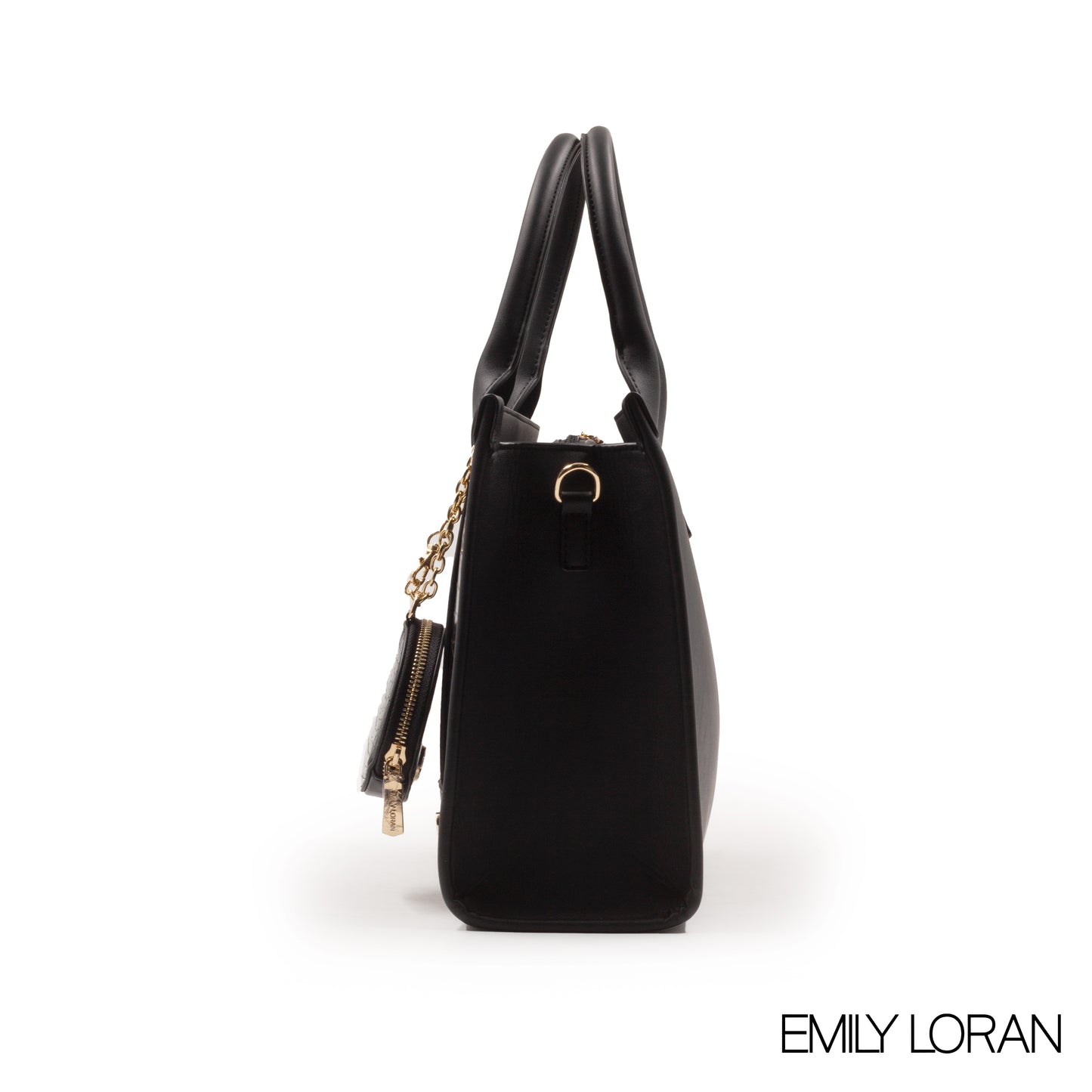 LEATHER HANDBAG WITH SMOOTH CROC DETAILS- LARGE