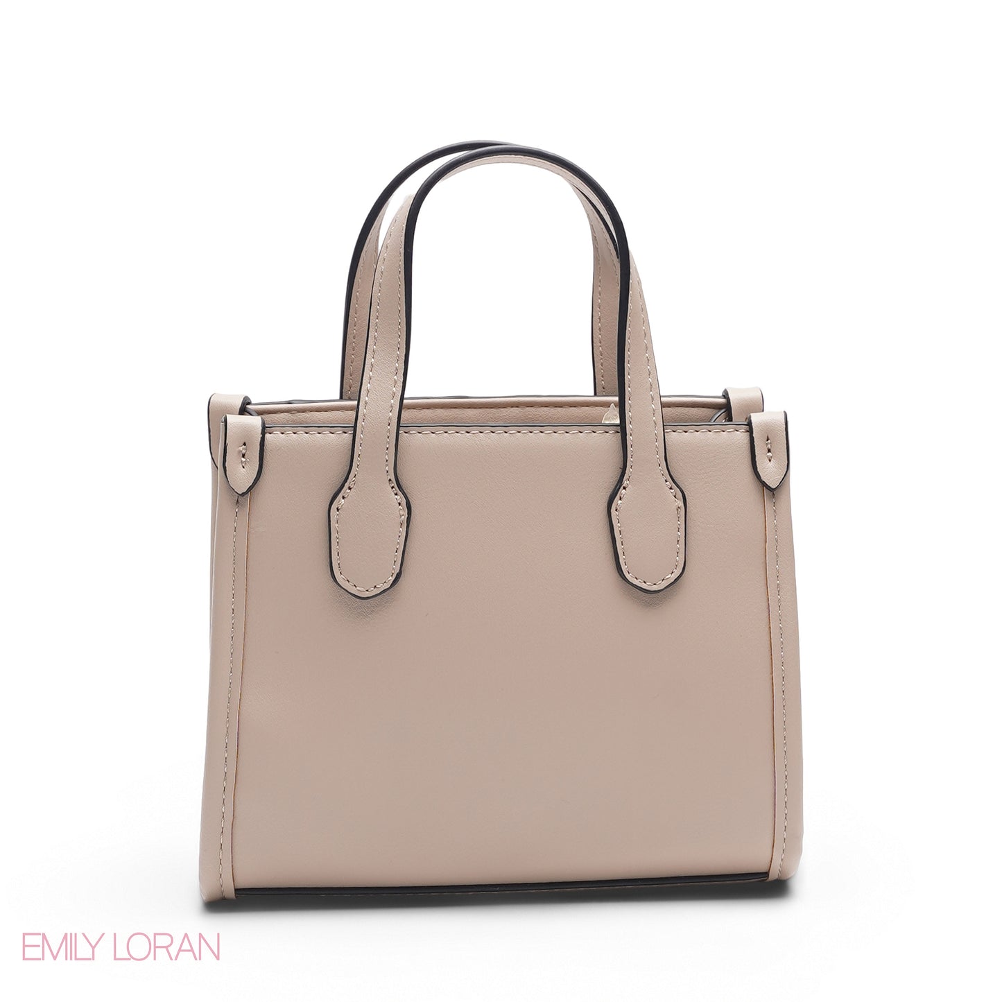 BEIGE & PINK SNAKESKIN BAG WITH GOLD CHAIN - SMALL