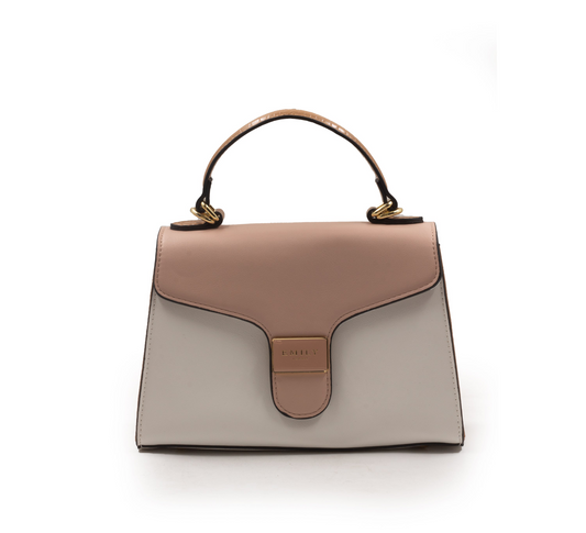 SMOOTH LEATHER HANDBAG WITH PINK FLAP-SMALL