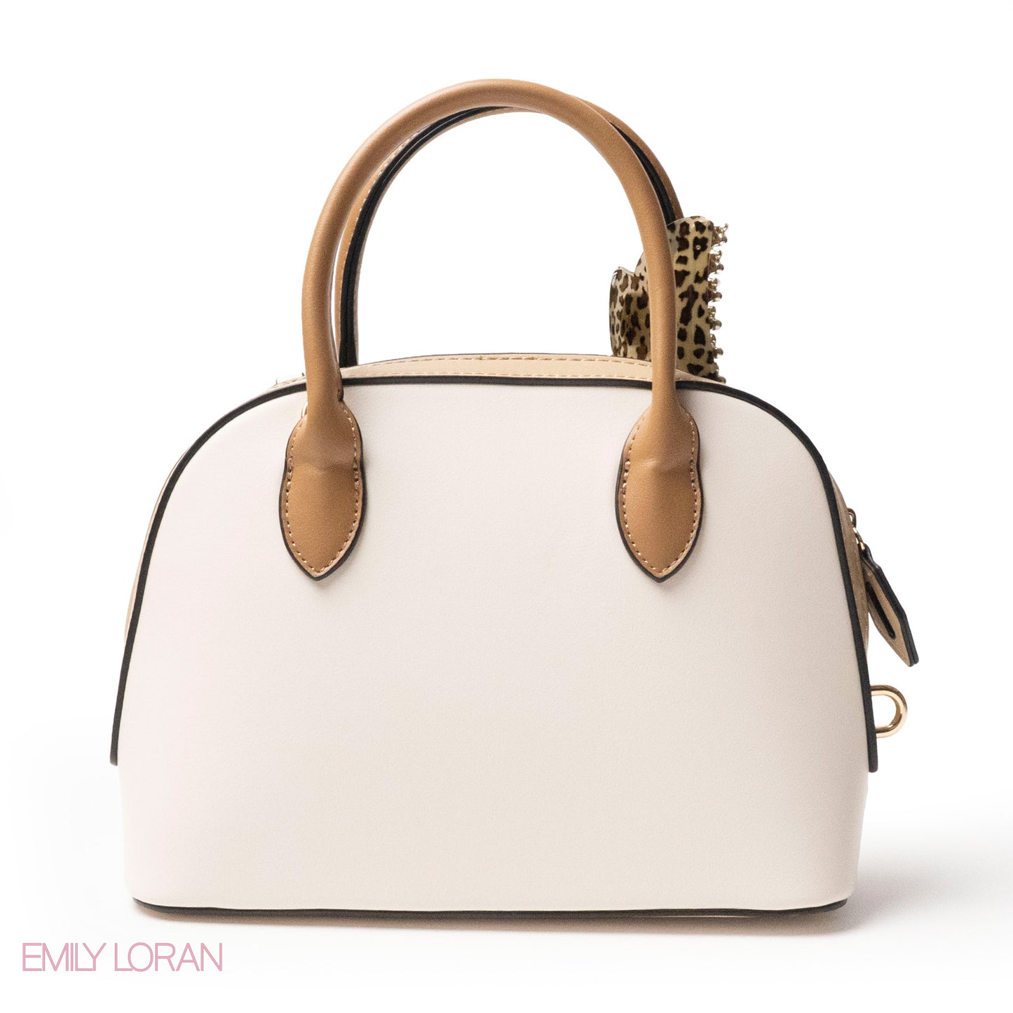 EMILY LORAN EMBOSSED LEATHER HANDBAG WITH ACCESSORIES -SMALL