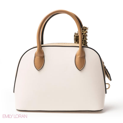 EMILY LORAN EMBOSSED LEATHER HANDBAG WITH ACCESSORIES -SMALL