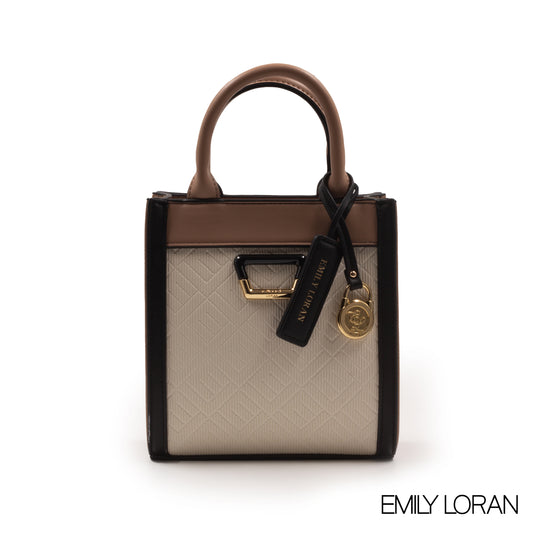 EMILY LORAN EMBOSSED LEATHER HANDBAG-SMALL