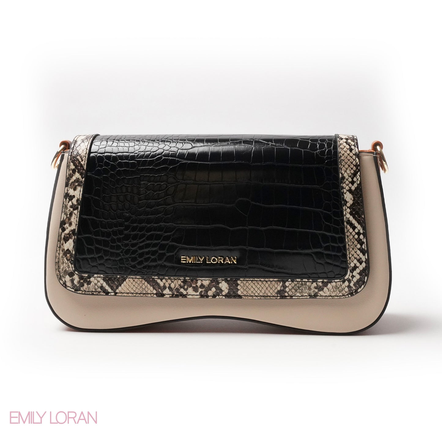 LEATHER CROSSBODY WITH MIX OF SNAKESKIN,CROC -SMALL
