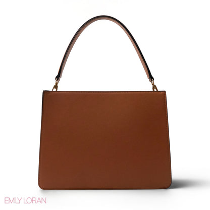 MATTE SMOOTH LEATHER HANDBAG WITH ACCESSORIES -LARGE