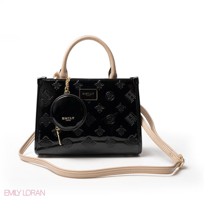 CLASSIC GLOSSY LEATHER PATTERNED HANDBAG - MED