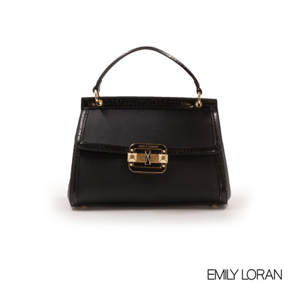 WOVEN STRAW HANDBAG WITH LEATHER ACCENTS -MED