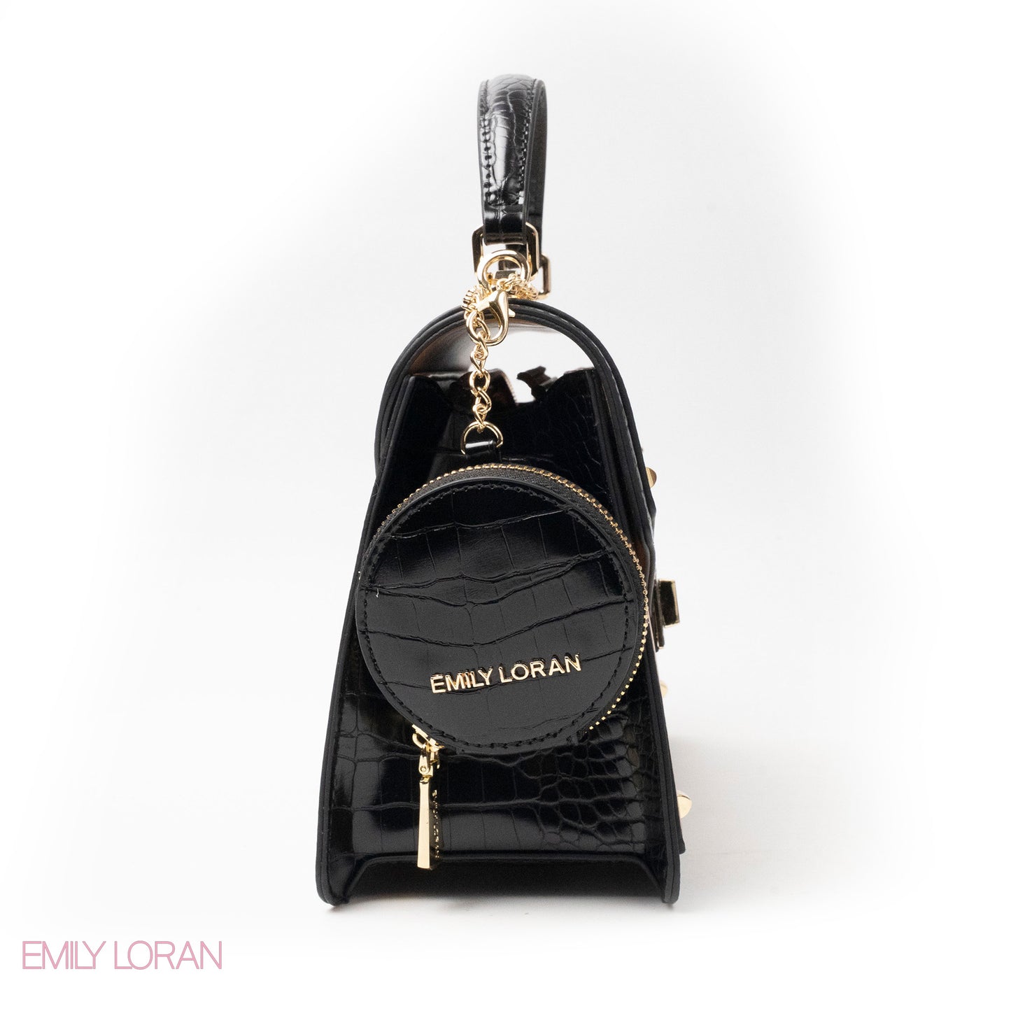 MIXED-COLOR LEATHER HANDBAG WITH FLAP - MED