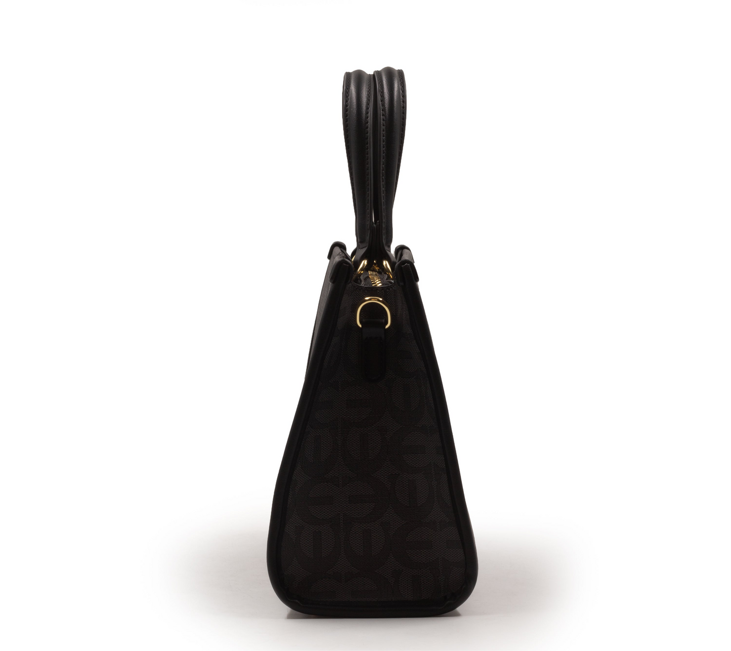 PRINTED CANVAS WITH LEATHER TRIM HANDBAG-MED