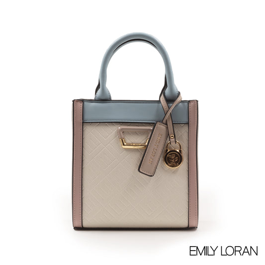 EMILY LORAN EMBOSSED LEATHER HANDBAG-SMALL