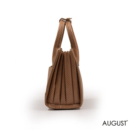 LEATHER HANDLE SHOPPER BAG-SMALL