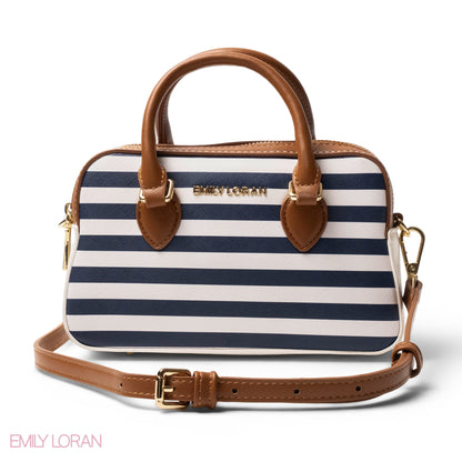 LEATHER HANDBAG WITH MINI WALLET BROWN -SMALL