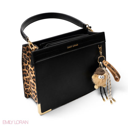 MATTE SMOOTH LEATHER HANDBAG WITH ACCESSORIES -LARGE