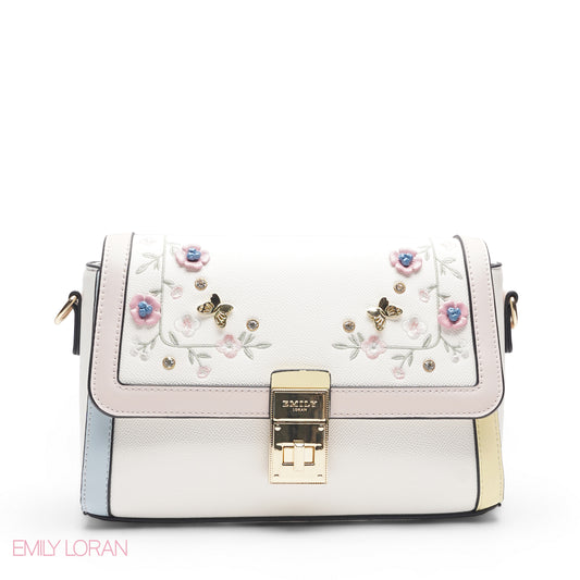 TEXTURED SCARF MULTICOLOR TOP HANDLE BAG - MED