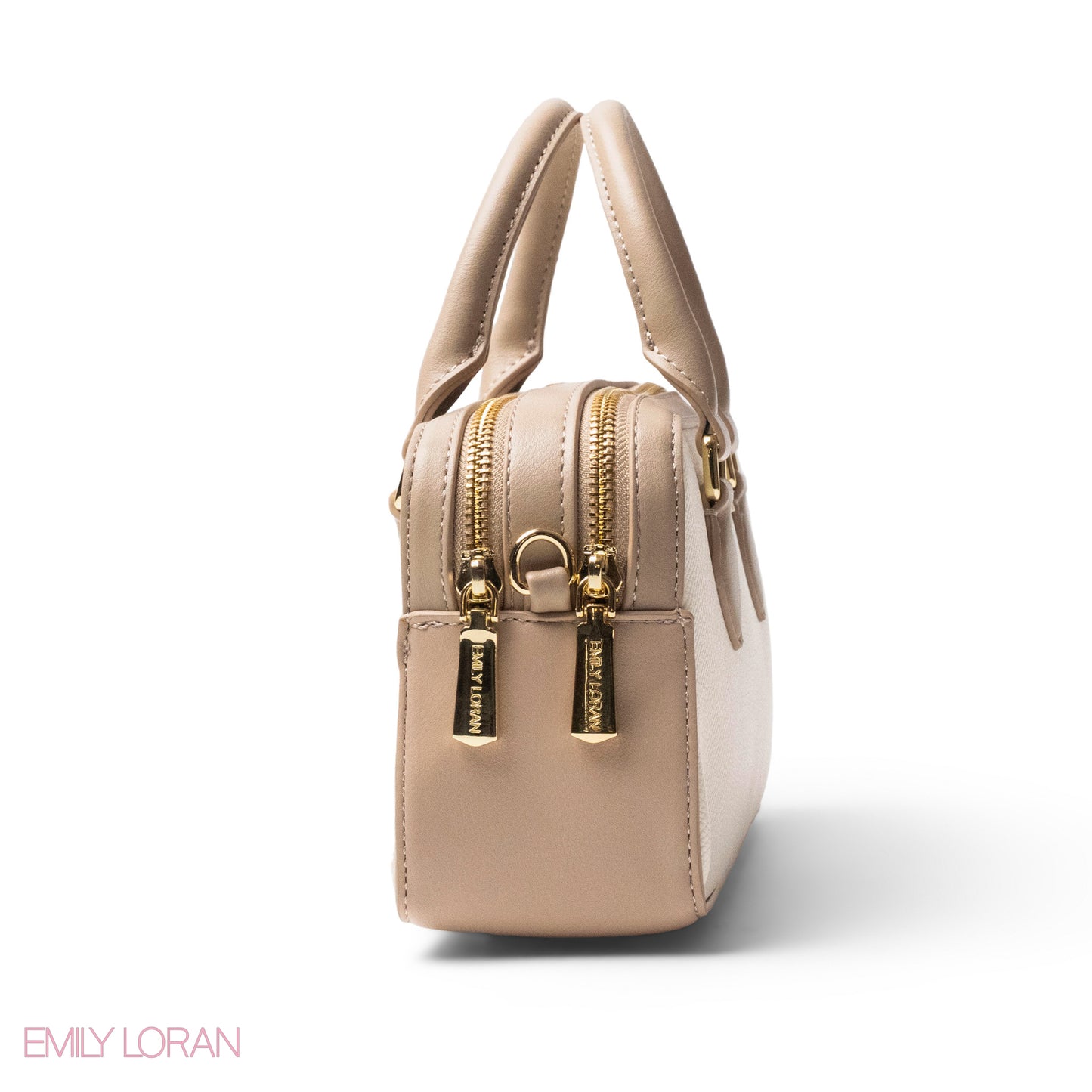 LEATHER HANDBAG WITH MINI WALLET WHITE -SMALL