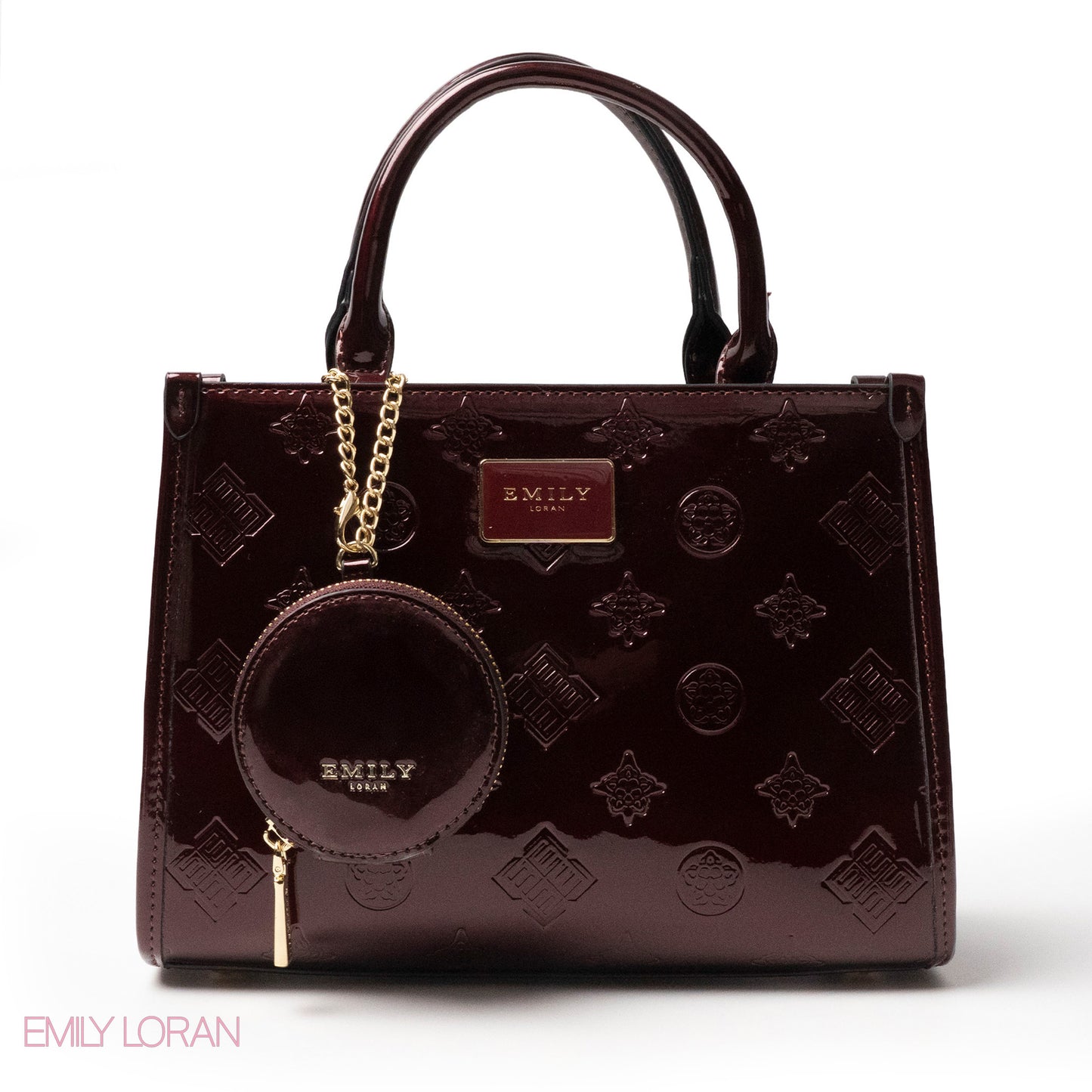 CLASSIC GLOSSY LEATHER PATTERNED HANDBAG - MED