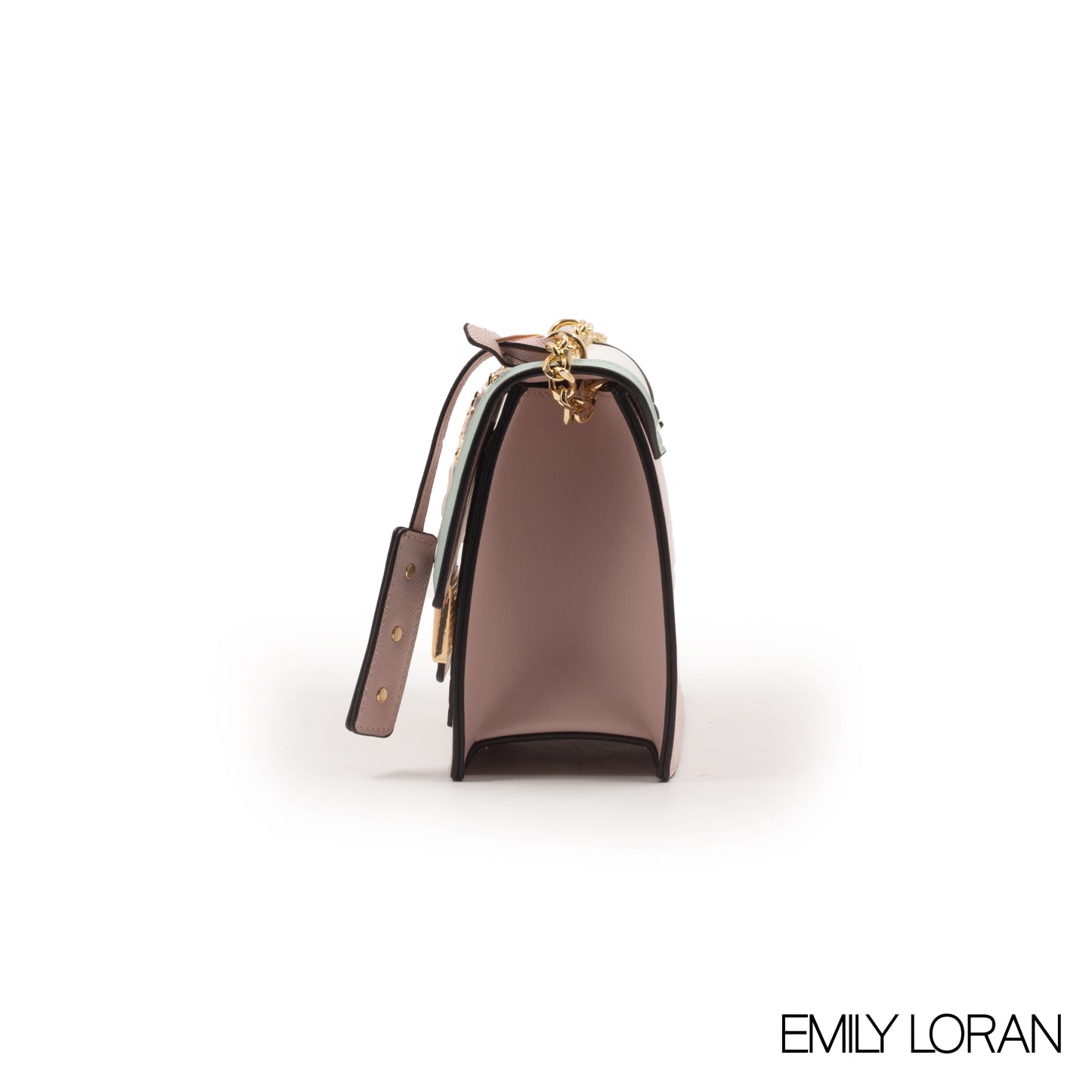 LEATHER CROSSBODY BAG WITH FLORAL , BUTTERFLY EMBROIDERY -MED