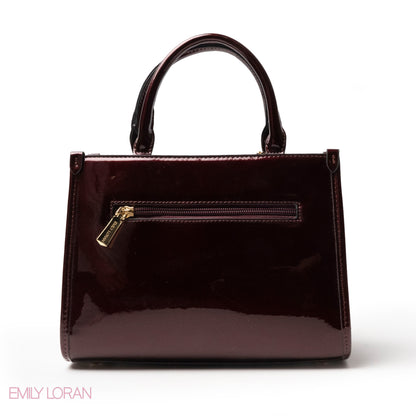 CLASSIC GLOSSY LEATHER PATTERNED HANDBAG - MED