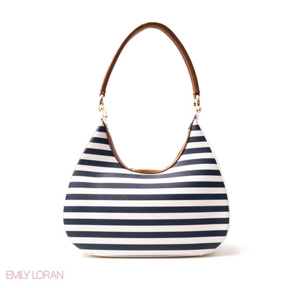 MODREN WHITE LEATHER HANDBAGWITH METAL CHAIN - MED