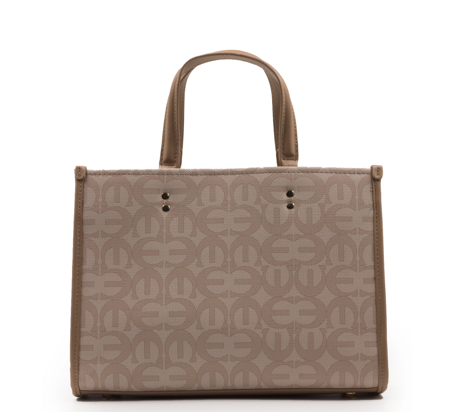 PRINTED CANVAS WITH LEATHER TRIM HANDBAG-MED