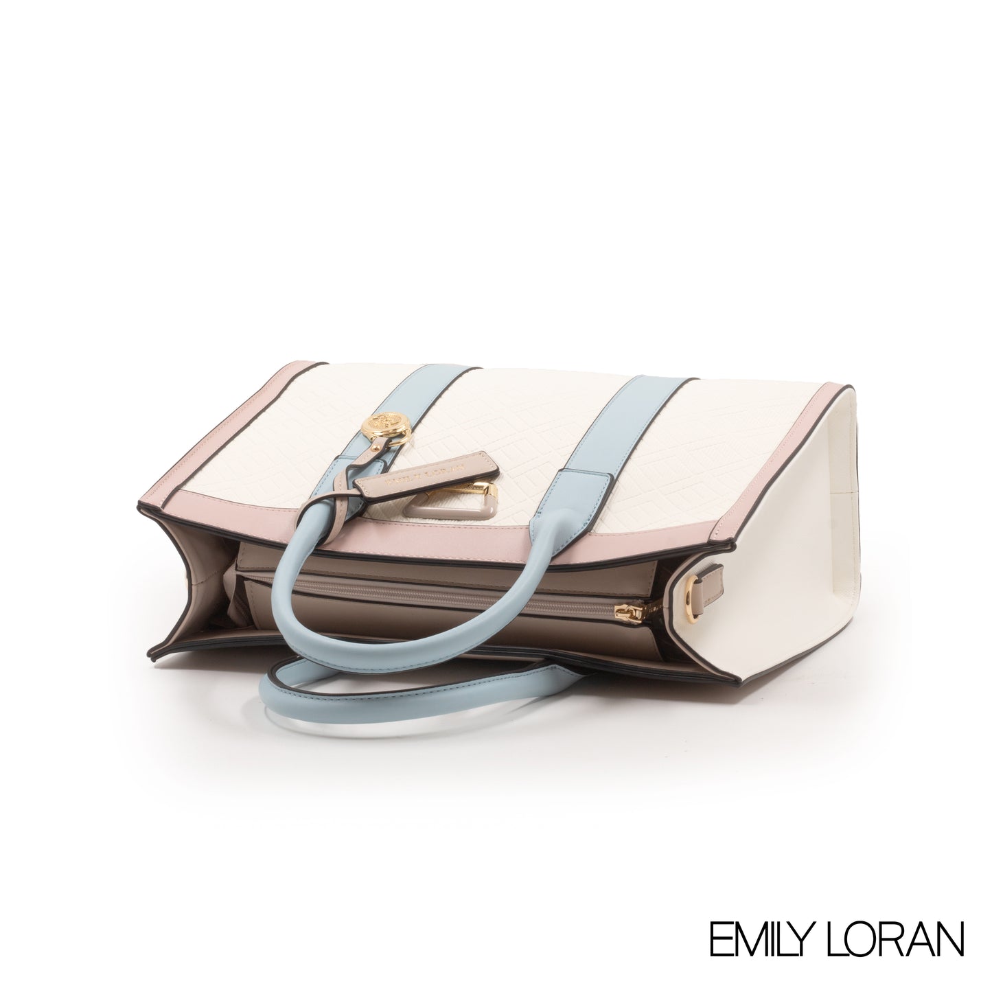 EMILY LORAN EMBOSSED LEATHER HANDBAG-LARGE