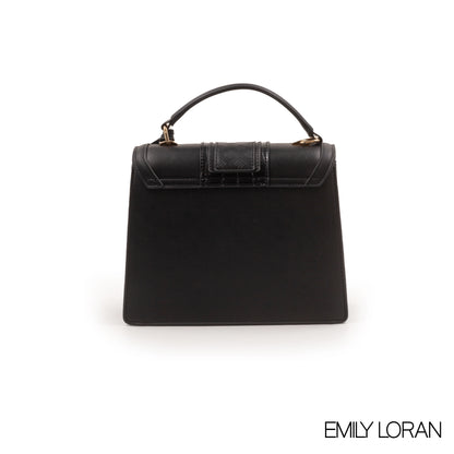 MODREN BLACK LEATHER EMILY LORAN HANDBAG-MED