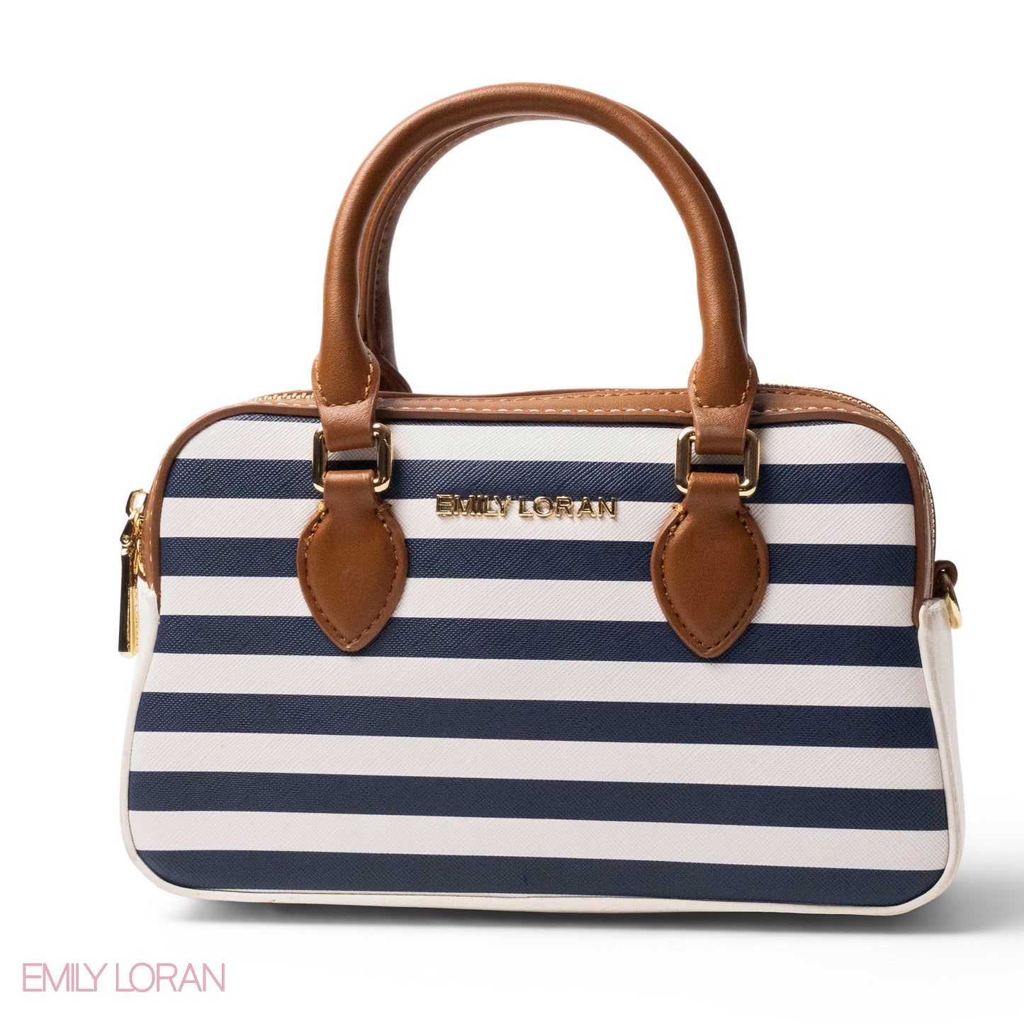 LEATHER HANDBAG WITH MINI WALLET BROWN -SMALL