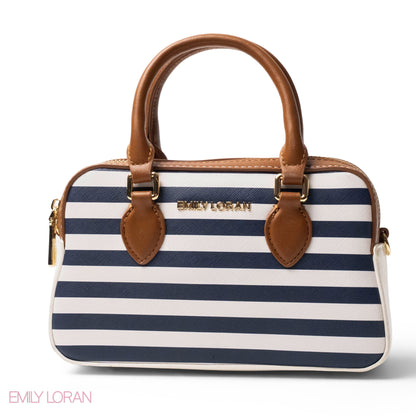 LEATHER HANDBAG WITH MINI WALLET BROWN -SMALL