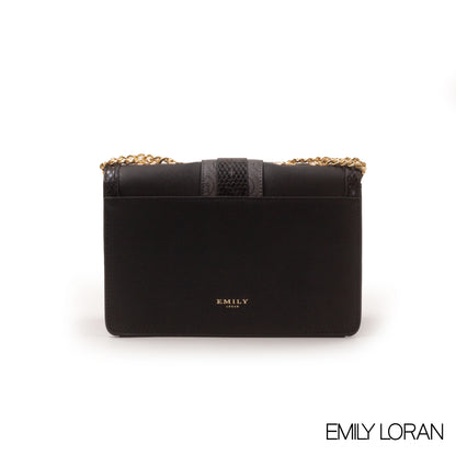 LEATHER CROSSBODY BAG WITH SNAKE DETAILS -SMALL