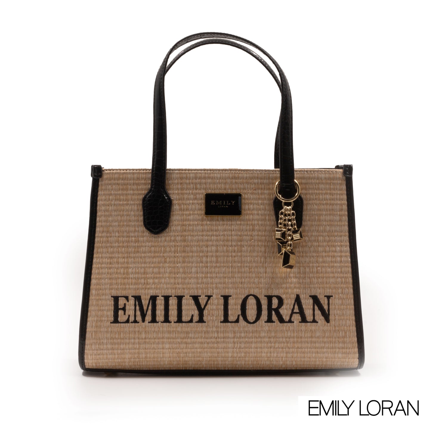 WOVEN FABRIC WITH CHEVRON PATTERNS BAG -MED