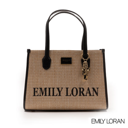 WOVEN FABRIC WITH CHEVRON PATTERNS BAG -MED