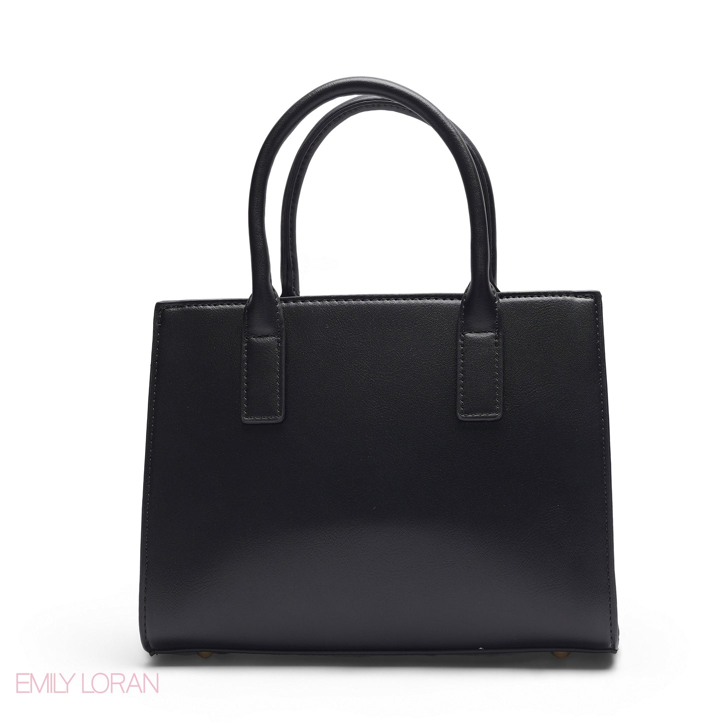 BLACK EMILY LOGO BAND TOTE BAG WITH LOGO STRAP - MED