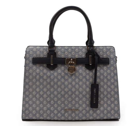 MODERN PRINTED HANDBAG WITH A CHAIN DETAIL-MED