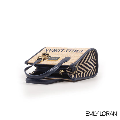 WOVEN FABRIC WITH CHEVRON PATTERNS BAG - SMALL