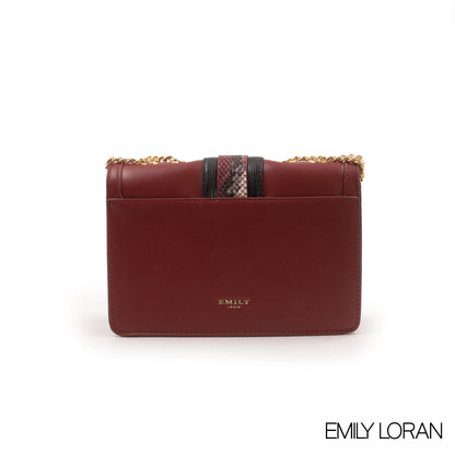 LEATHER CROSSBODY BAG WITH SNAKE DETAILS -SMALL