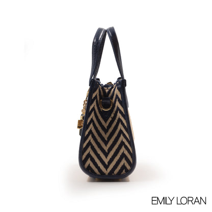 WOVEN FABRIC WITH CHEVRON PATTERNS BAG - SMALL