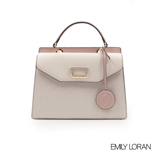 LEATHER TEXTURED HANDBAG WITH FLAP -MED
