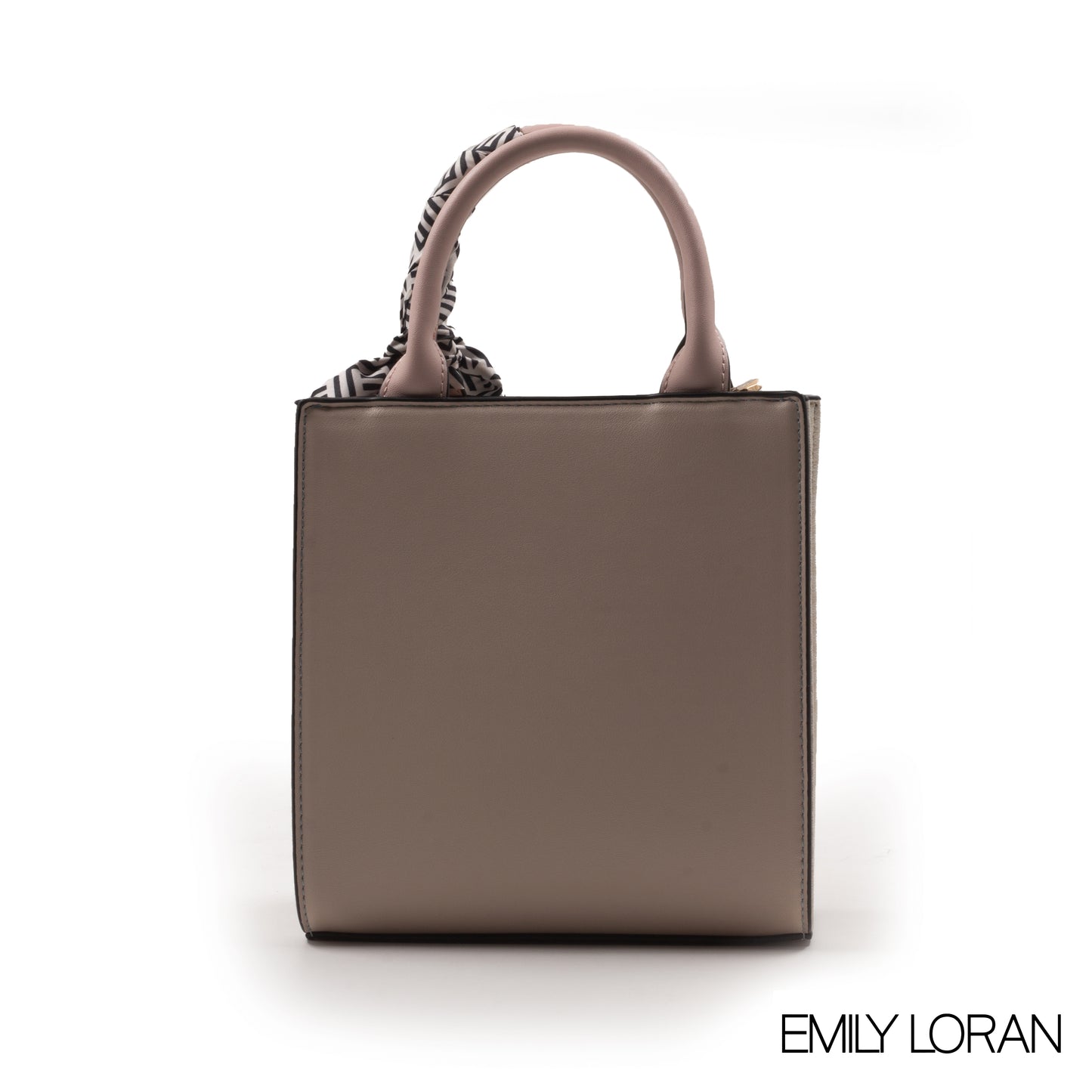 WOVEN STRAW HANDBAG LEATHER ACCENTS WITH SCARF -SMALL