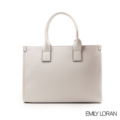 LEATHER HANDBAG WITH SMOOTH CROC DETAILS -LARGE