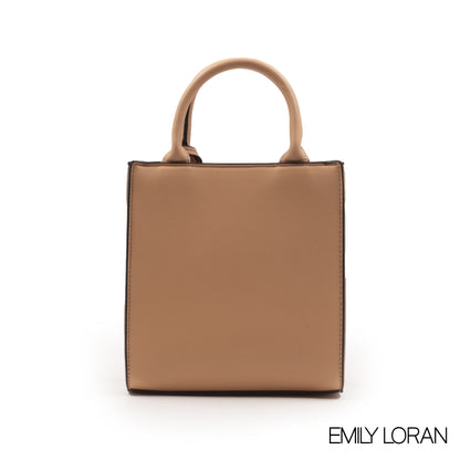 EMILY LORAN EMBOSSED LEATHER HANDBAG-SMALL